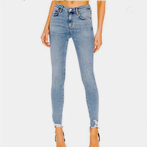 Agolde Light Wash Distressed Destroyed Hem Jeans Size 26